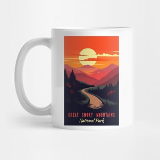 Great Smoky Mountains national park vintage travel poster Mug